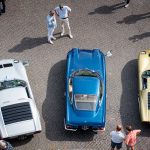 Birds-eye view of classic lamborghini's